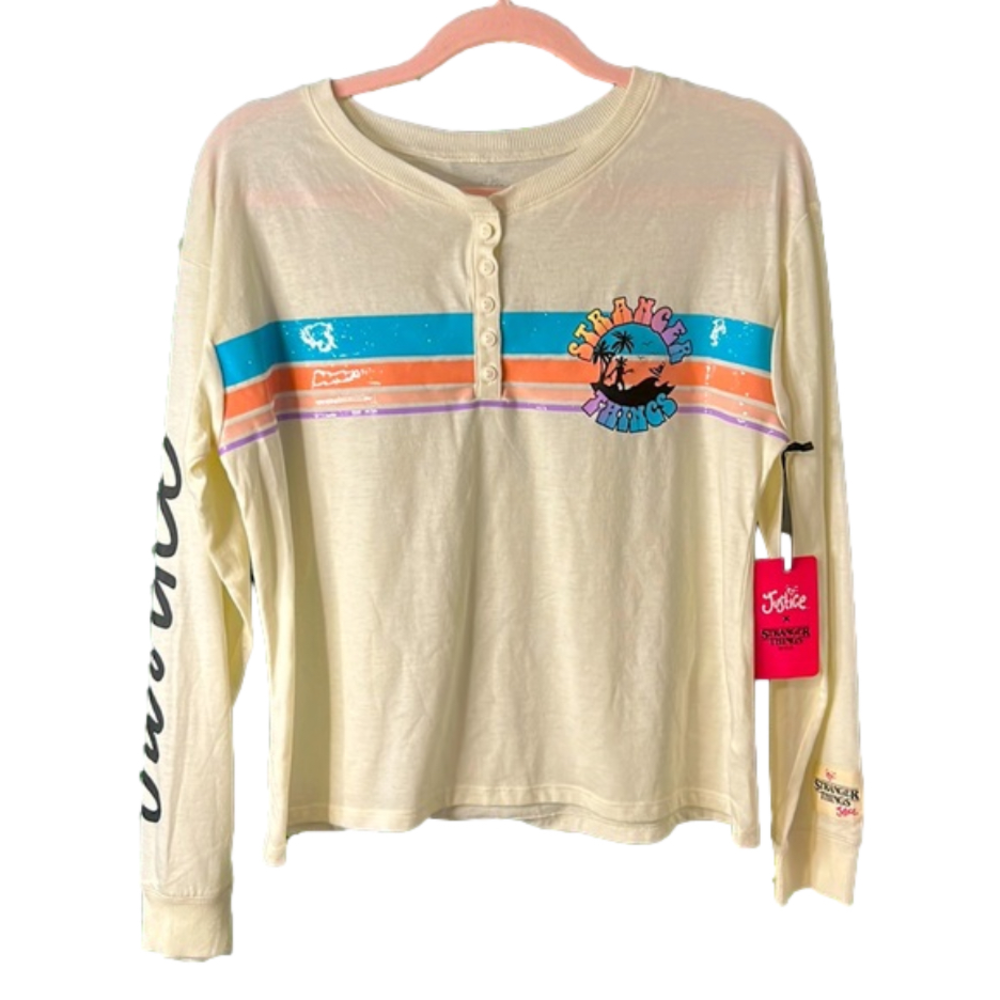 STRANGER Things button long sleeve shirt NWT